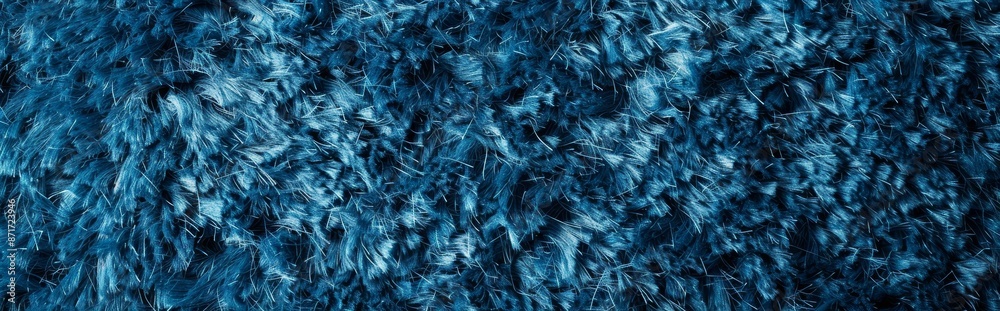 Obraz premium A panoramic image of blue rubber flooring for treadmills on a seamless background with a court texture