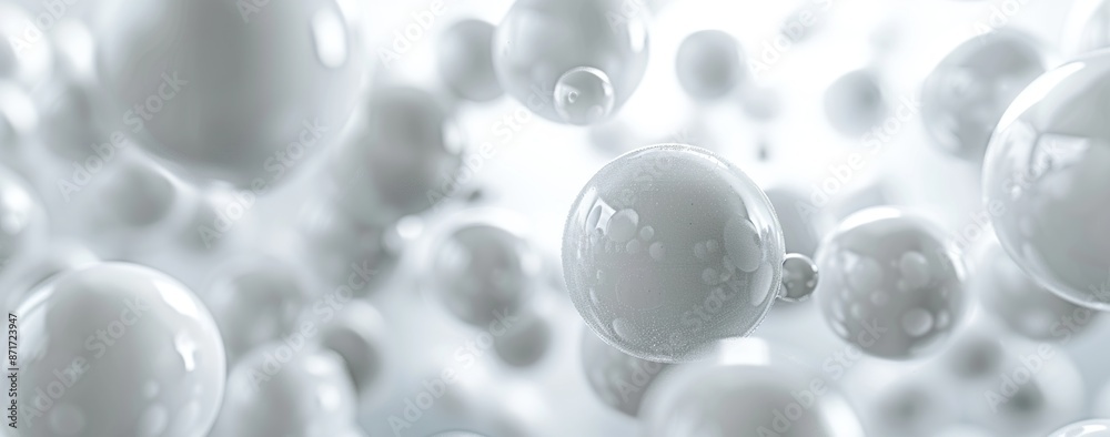 Abstract White Spheres Floating in Light Abstract White Spheres Floating in Light