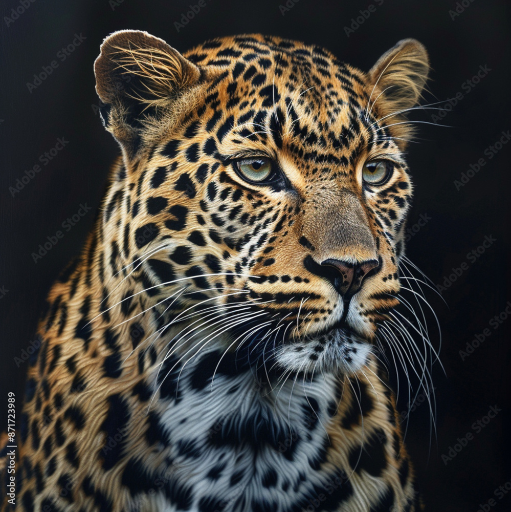 Obraz premium arabian leopard, graceful, powerful expression in forest