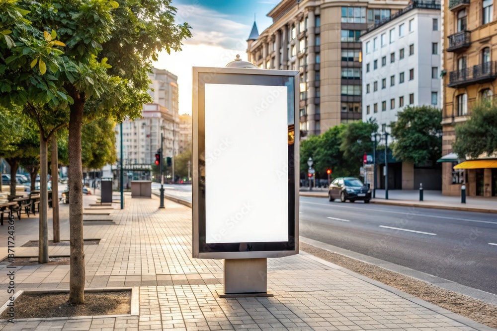 Vertical billboard in the city. Mockup Vertical billboard in the city. Mockup