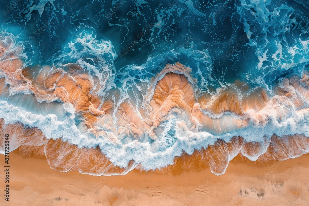 The ocean is calm and the waves are small The ocean is calm and the waves are small