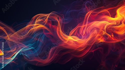 Abstract flame shapes on dark background