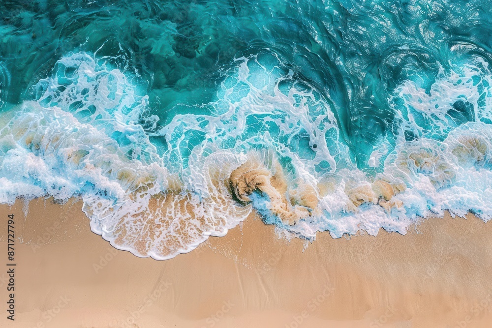The ocean is calm and the waves are small The ocean is calm and the waves are small