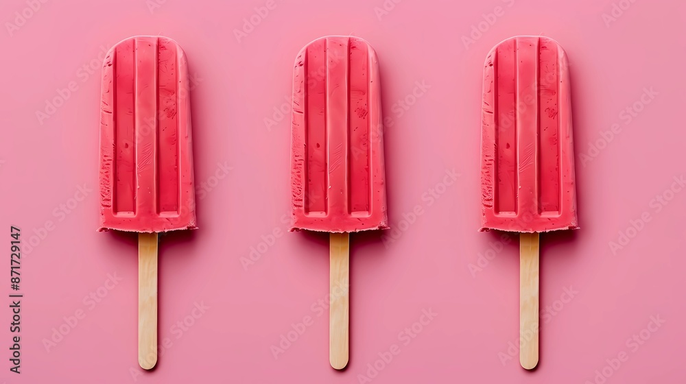 set of ice cream on the stick
