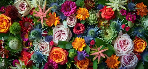 Vibrant Floral Arrangement with a Variety of Blooms