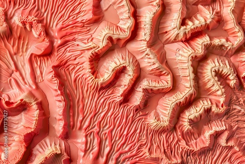 An abstract background with trendy coral color and an organic texture of the hard brain coral photo