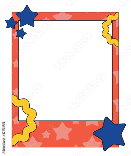 Illustration of cute blank frame photocard frame retro frame png mockup