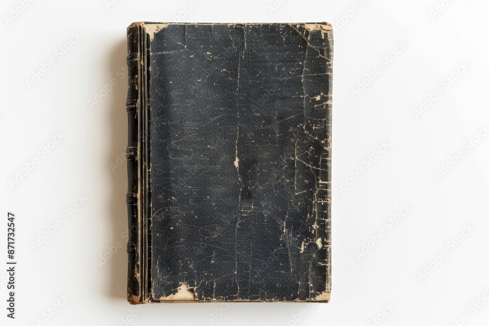 Page for design with old black cover paper book texture