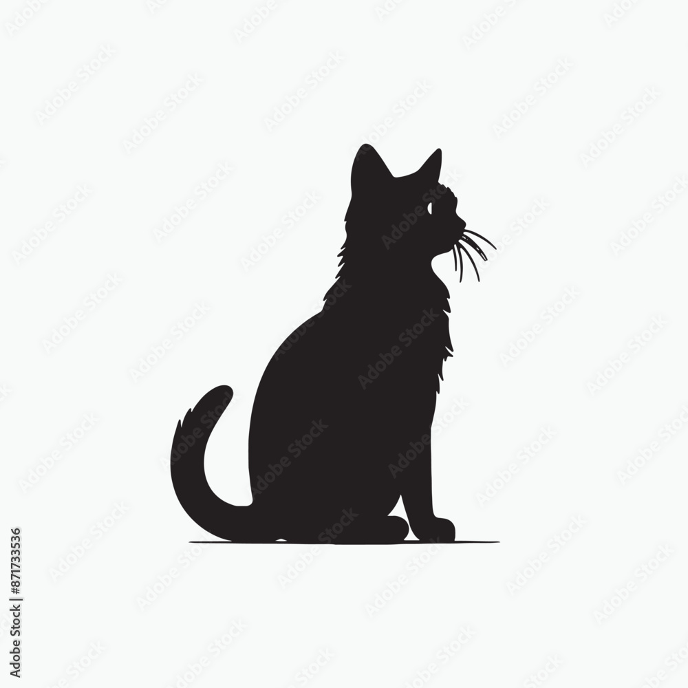 black silhouette of a cat simple illustration in white background black silhouette of a cat simple illustration in white background
