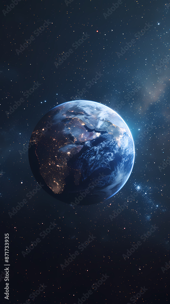 Fototapeta premium Wide angle shot of Earth from space