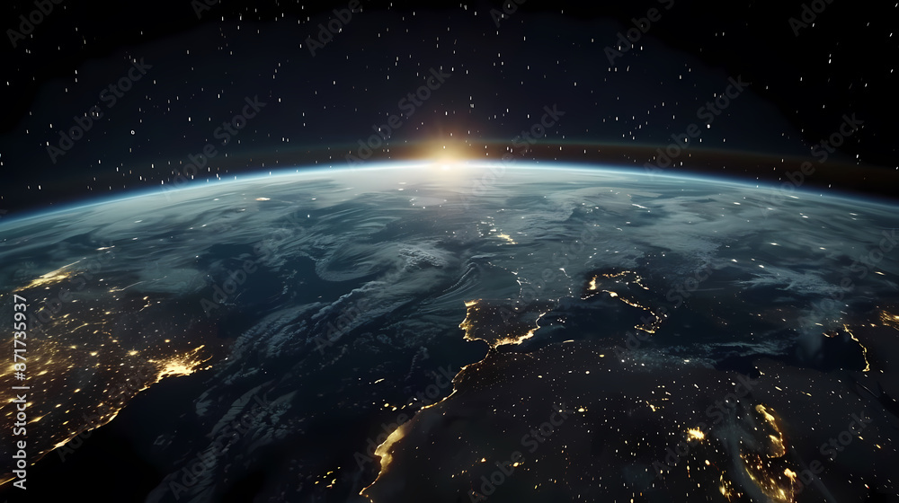 Obraz premium Wide angle shot of Earth from space
