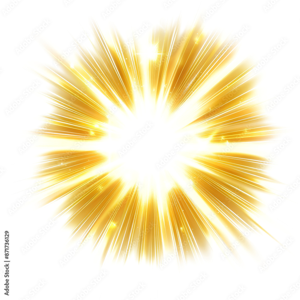 Bright Golden Explosion with Radiating Light Bright Golden Explosion with Radiating Light