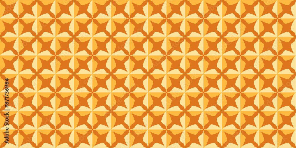 A pattern of orange squares and triangles A pattern of orange squares and triangles