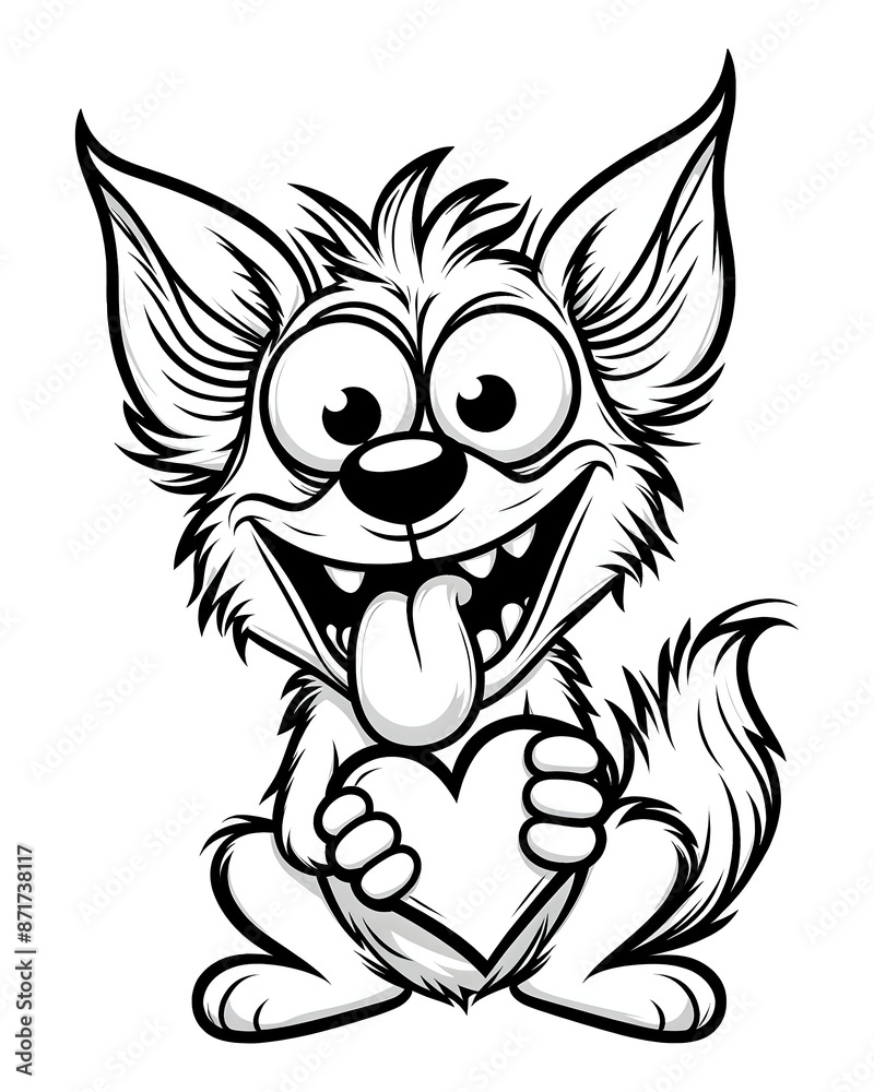dog with a heart cartoon dog with a heart cartoon
