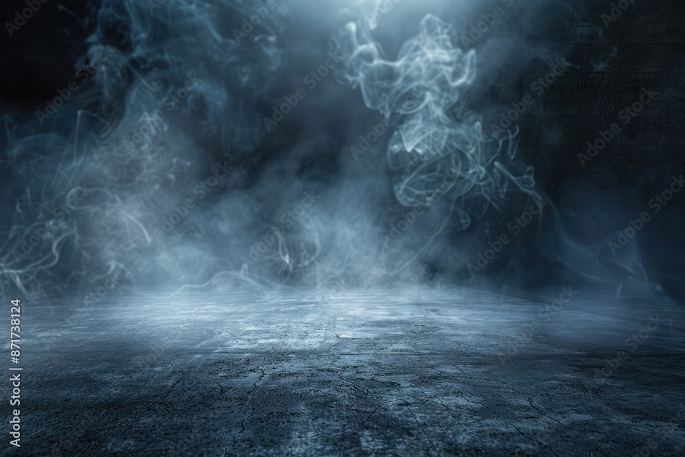 A dark room with smoke and steam A dark room with smoke and steam