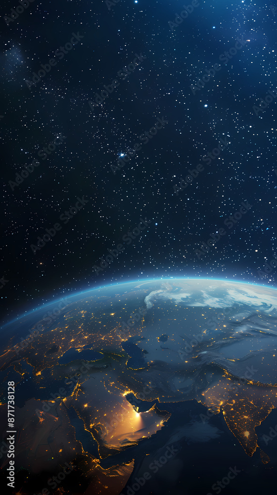 Fototapeta premium Wide angle shot of Earth from space