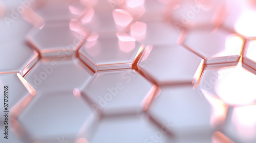 Silver gray metallic background with hexagons pattern