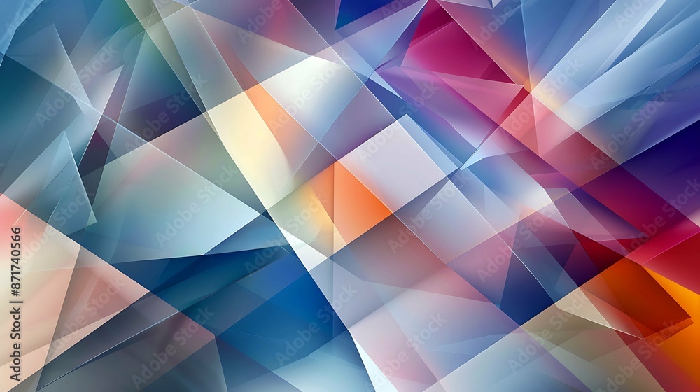 Obraz premium Abstract cubism inspired background, Overlapping geometric shapes
