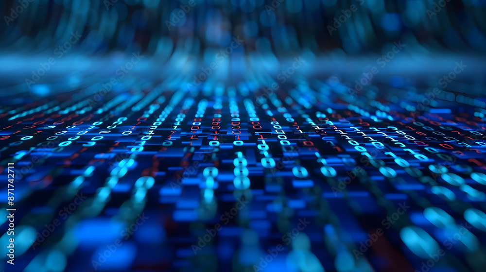Fototapeta premium Binary code background representing digital data and technology