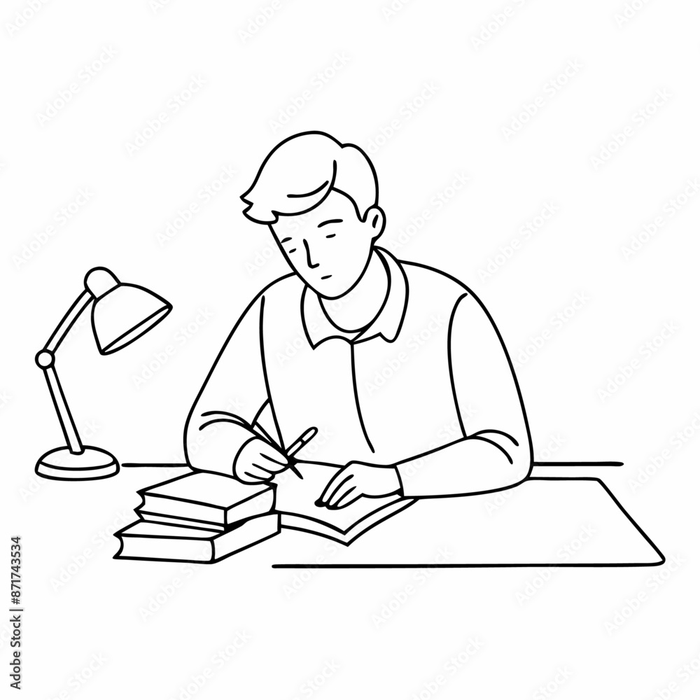 continuous single line drawing of a student doing homework in a line art vector illustration (13) continuous single line drawing of a student doing homework in a line art vector illustration (13)