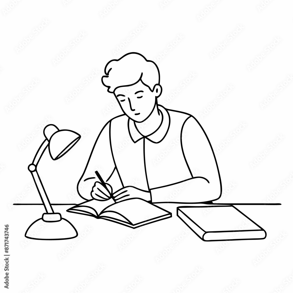 continuous single line drawing of a student doing homework in a line art vector illustration (18) continuous single line drawing of a student doing homework in a line art vector illustration (18)