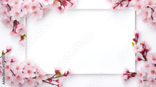 sakura flowers on white background © Tidarat