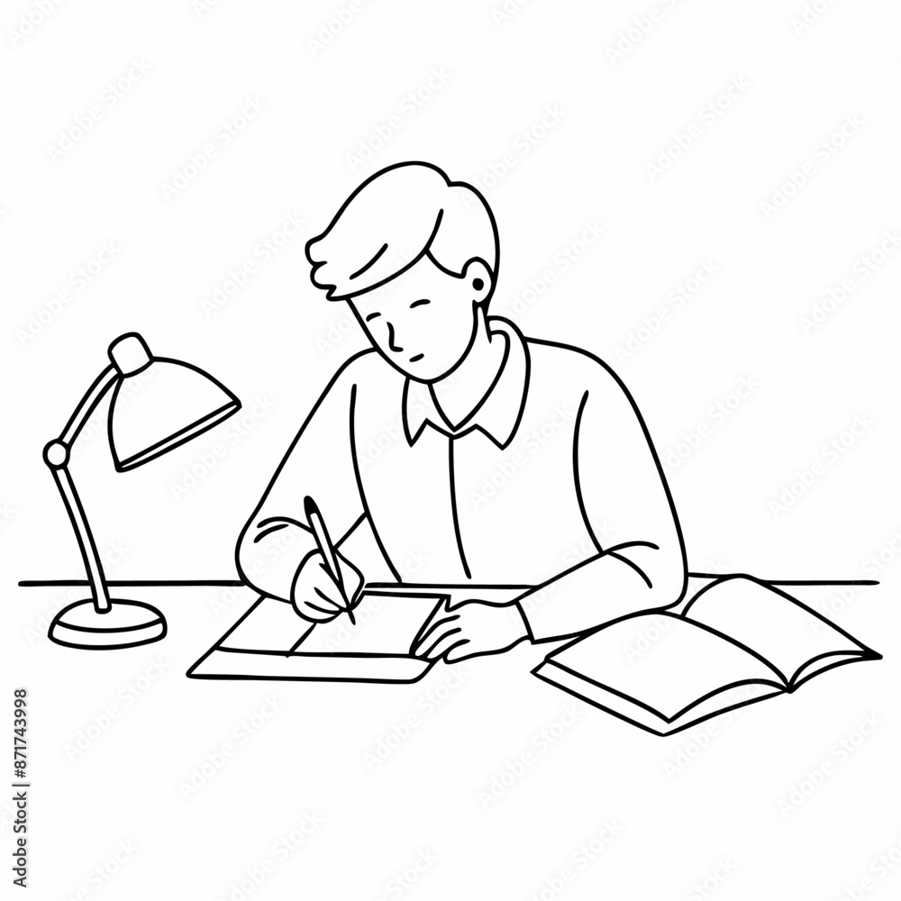 continuous single line drawing of a student doing homework in a line art vector illustration (7) continuous single line drawing of a student doing homework in a line art vector illustration (7)