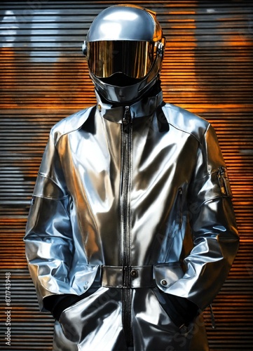 objet, jacket, futurist, mechanic, silver photo