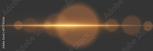 Magic horizontal lines of light. On a transparent background.