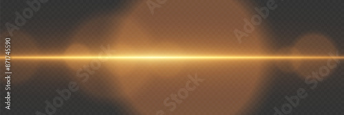 Magic horizontal lines of light. On a transparent background.