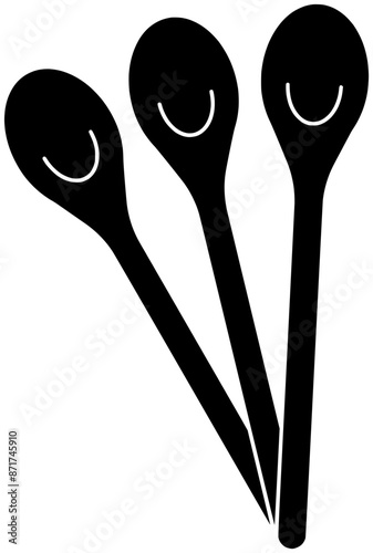 kitchen illustration cooking silhouette food logo cup icon spoon outline cook tool utensil measure object equipment teaspoon baking tablespoon shape measurement plastic measuring for vector graphic