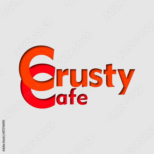 cafe logo ideas with papercut out effect