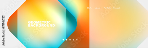 Arrows and squares with bright colors and round angles. Vector Illustration For Wallpaper, Banner, Background, Card, Book Illustration, landing page