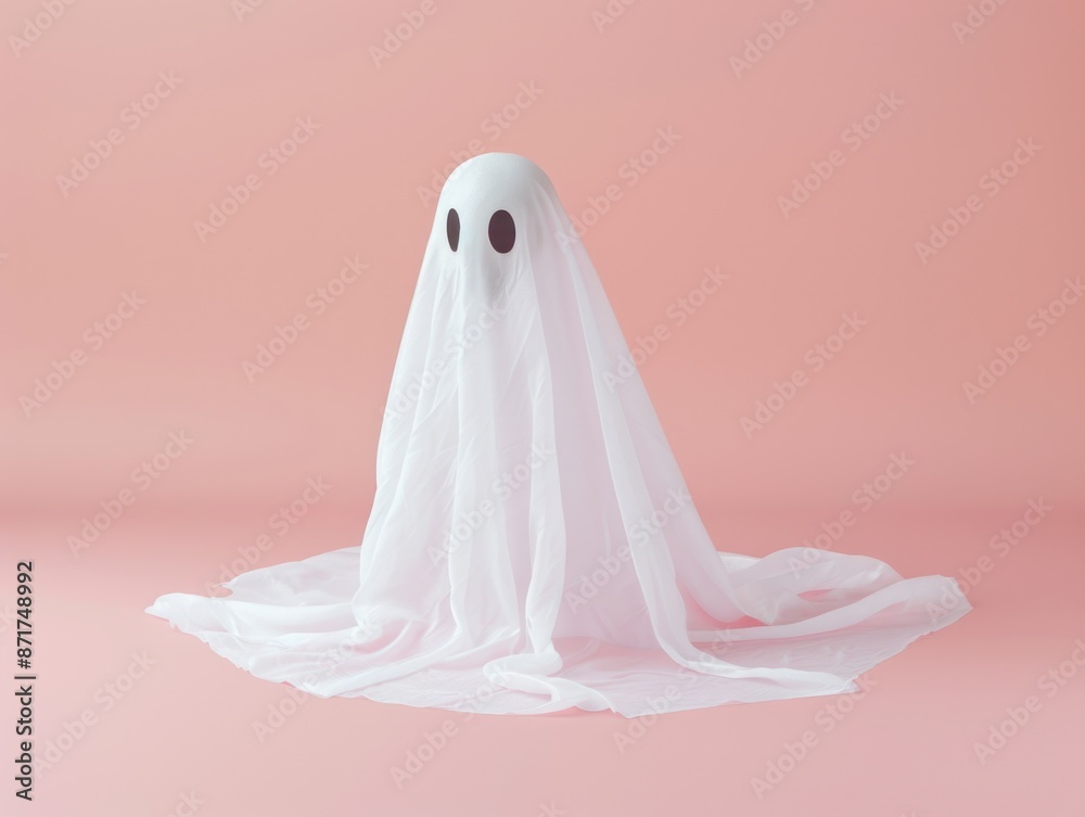 White ghost with black eyes