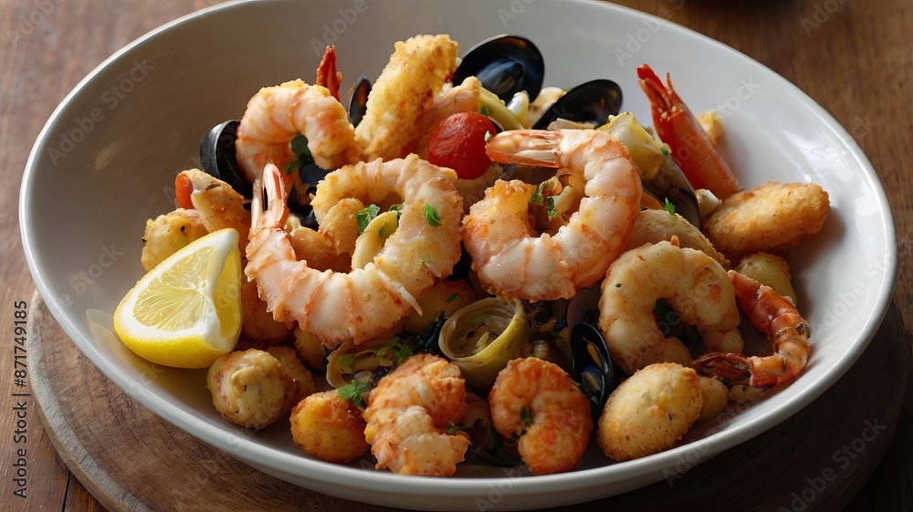Mixed Seafood Fry Italian Fritto Misto di Mare Mixed Seafood Fry Italian Fritto Misto di Mare