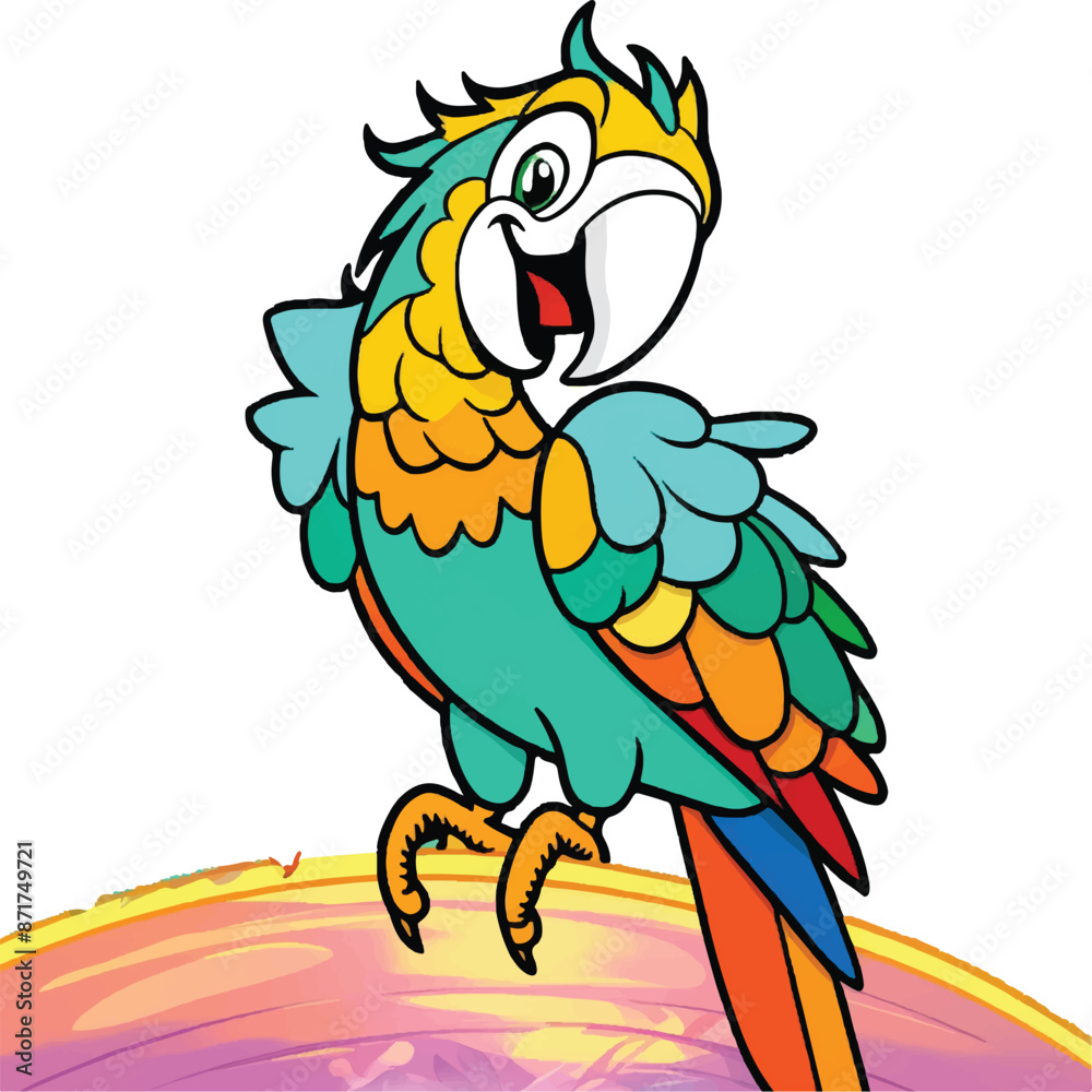 a cartoon funny macaw a cartoon funny macaw