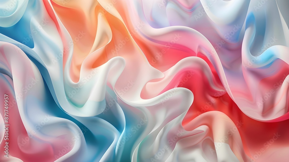 Obraz premium Abstract Fluid Shapes in Pastel Colors – Flowing Soft Curves and Delicate Hues 