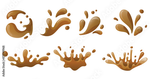 splashes of water vector, chocolate splash