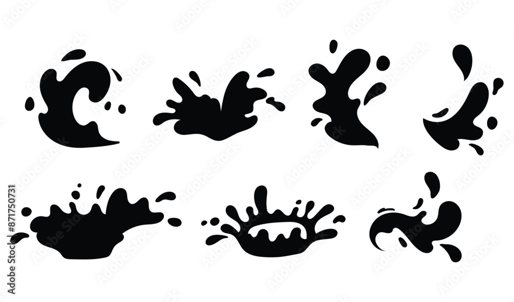splash water vector, sillhouette water splashes splash water vector, sillhouette water splashes