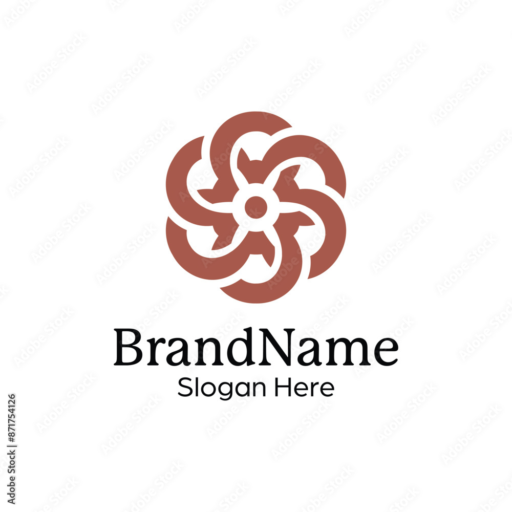 Abstract symmetric Mandala Pattern Logo Design Template Abstract symmetric Mandala Pattern Logo Design Template