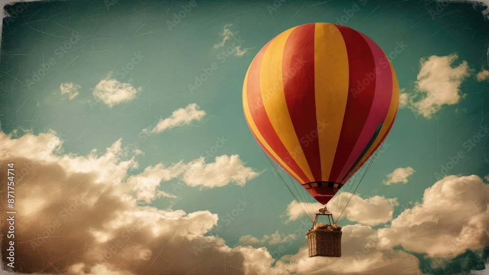 Fototapeta premium Serene Sky Adventure: Hot Air Balloons Drifting..