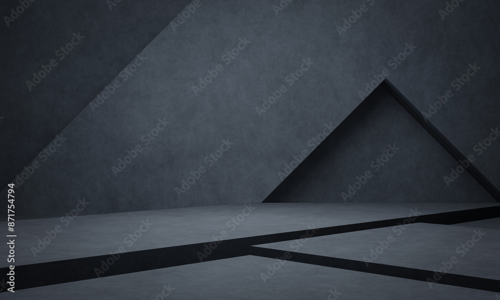 3D grey cement room background. 3D grey cement room background.