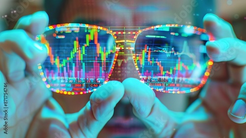 Investor Examining Holographic Stock Data