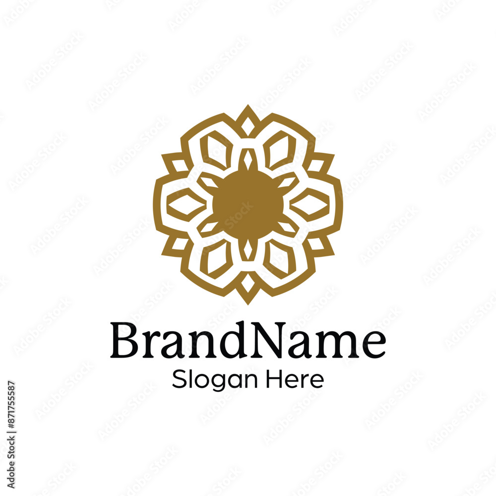 Fototapeta premium Abstract symmetric Mandala Pattern Logo Design Template