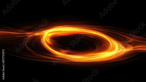 Black Hole Accretion Disks, A stunning, minimalist image of an abstract, glowing orange shape against a black background, reminiscent of a celestial body or portal