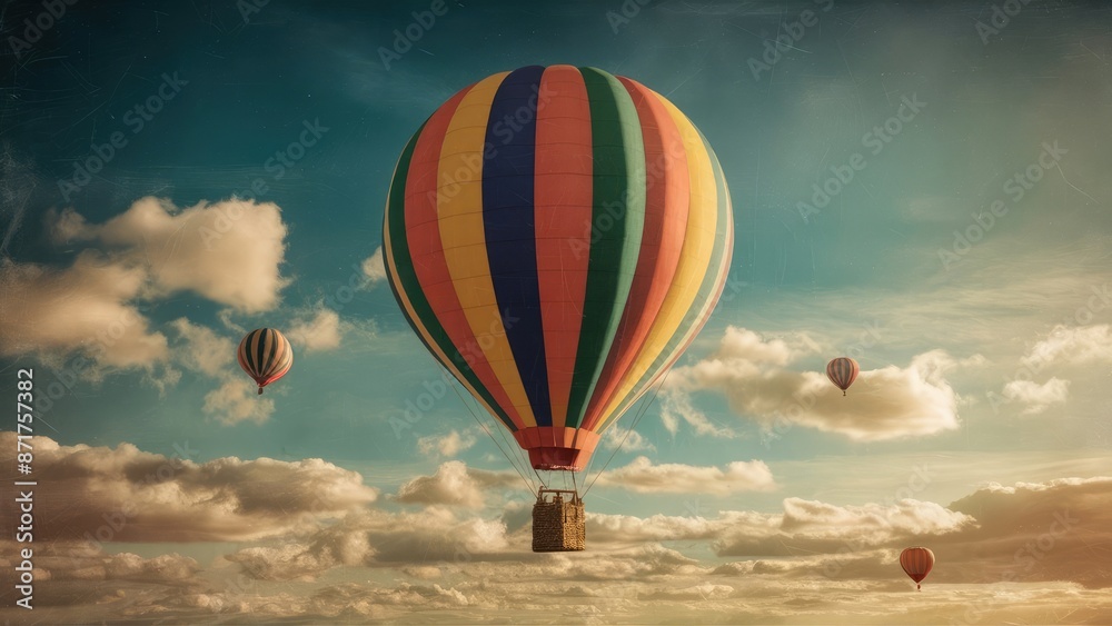 Fototapeta premium Gentle Giants of the Sky: Picturesque Hot Air Bubbles..