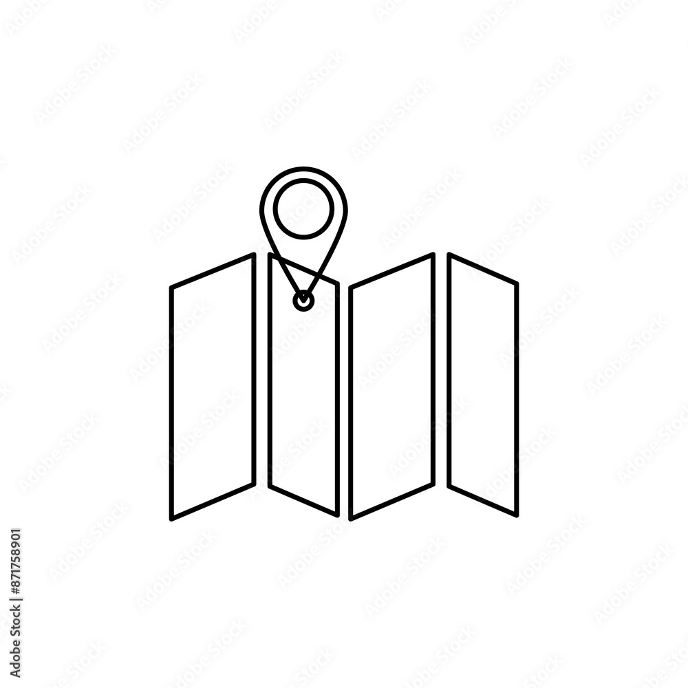 map icon on a white background, vector illustration map icon on a white background, vector illustration
