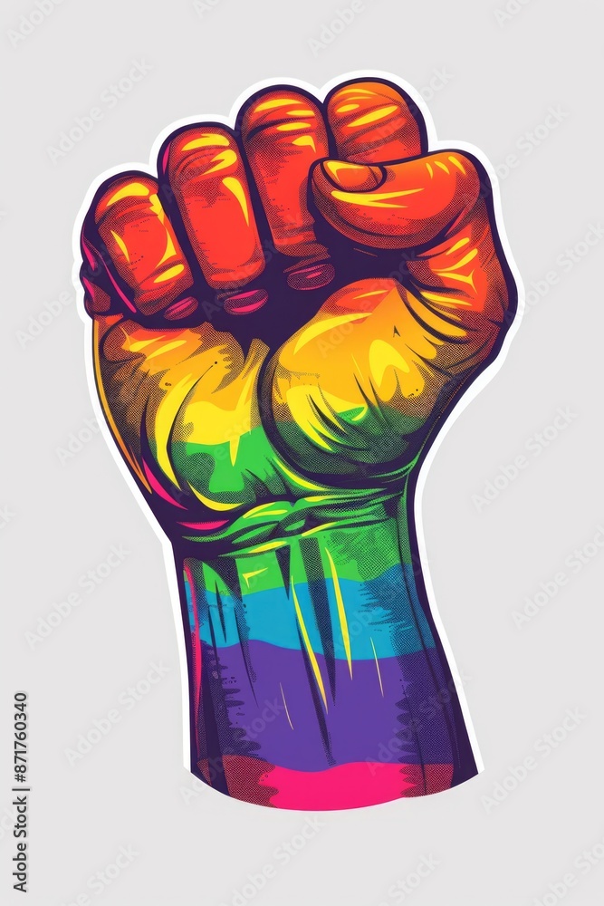 Fist with Rainbow Painted Fist with Rainbow Painted