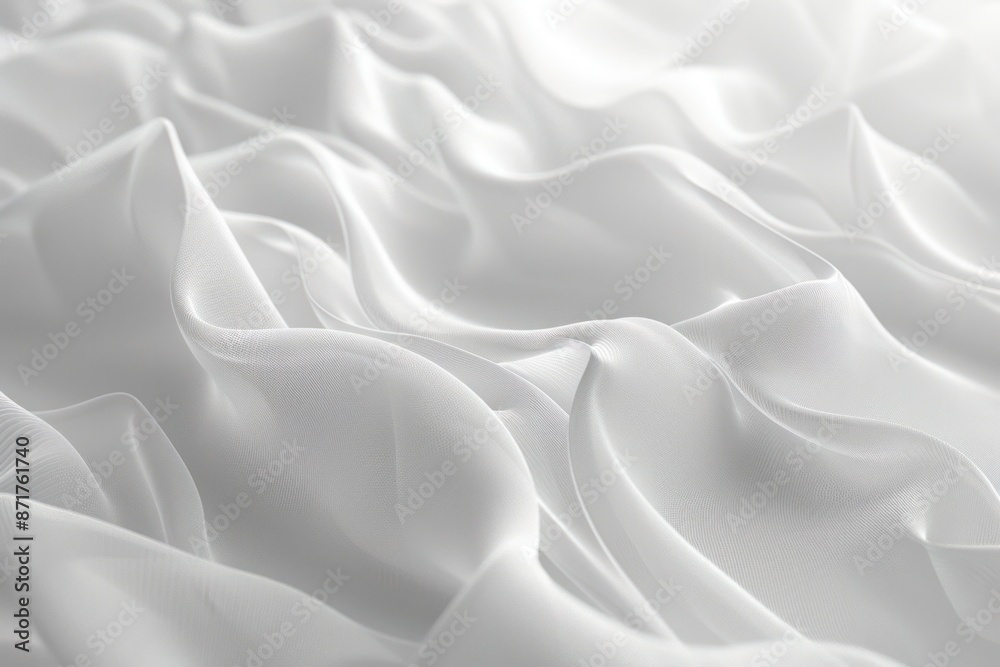 A white fabric with a pattern of waves