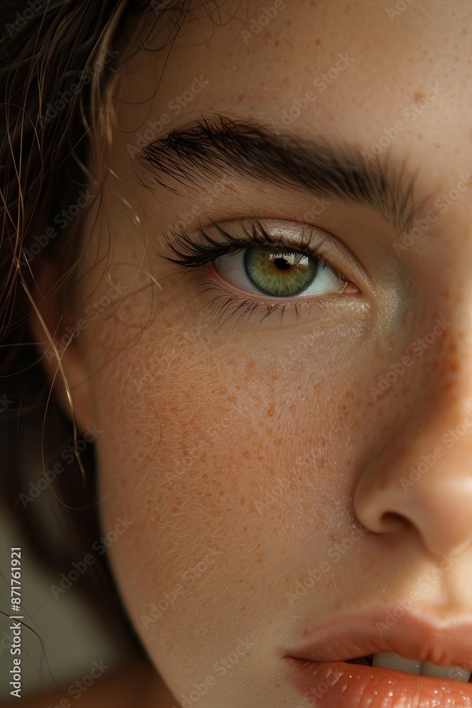 caucasian female face, skin health care, beauty, vertical caucasian female face, skin health care, beauty, vertical